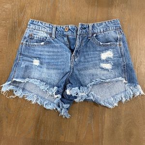 High rise jean shorts